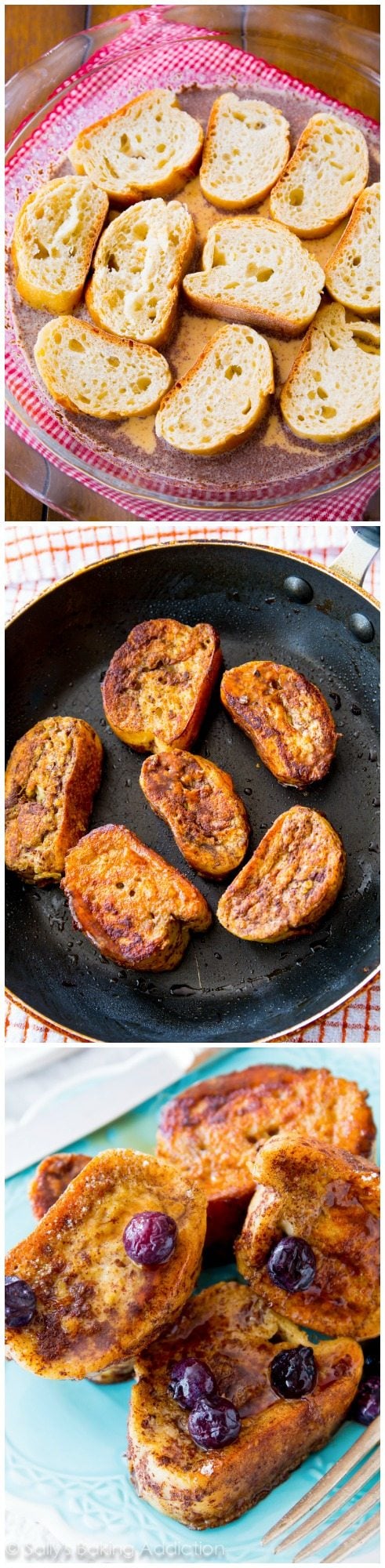 3 images of mini french toast bites