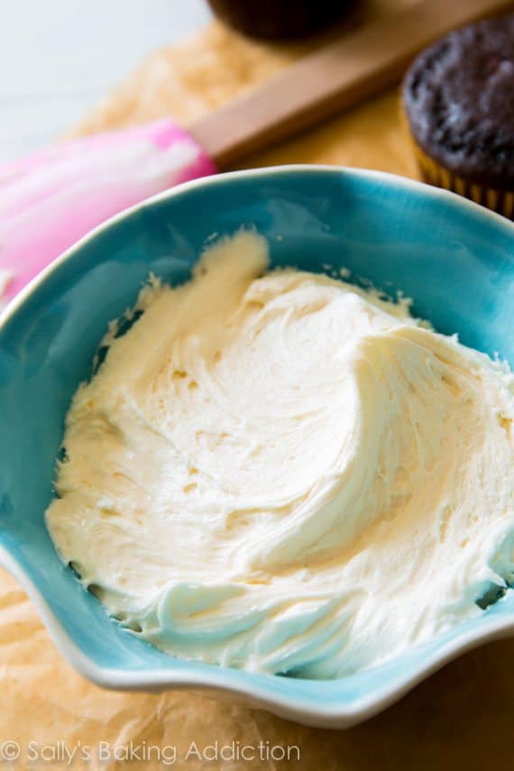 marshmallow cream filling in a blue bowl