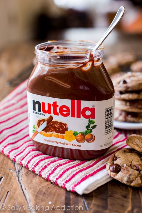 jar of Nutella with a spoon
