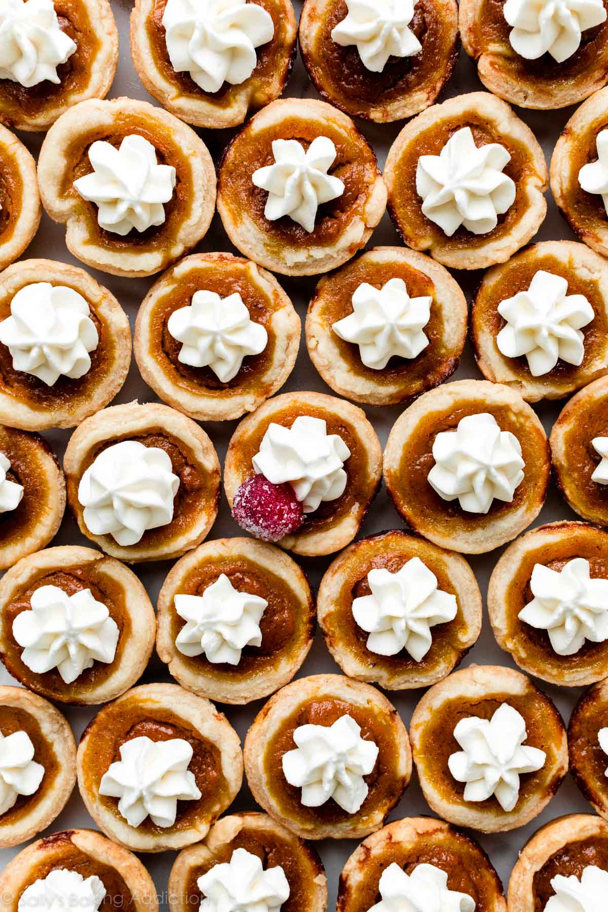 mini pumpkin pies baked in a mini muffin pan