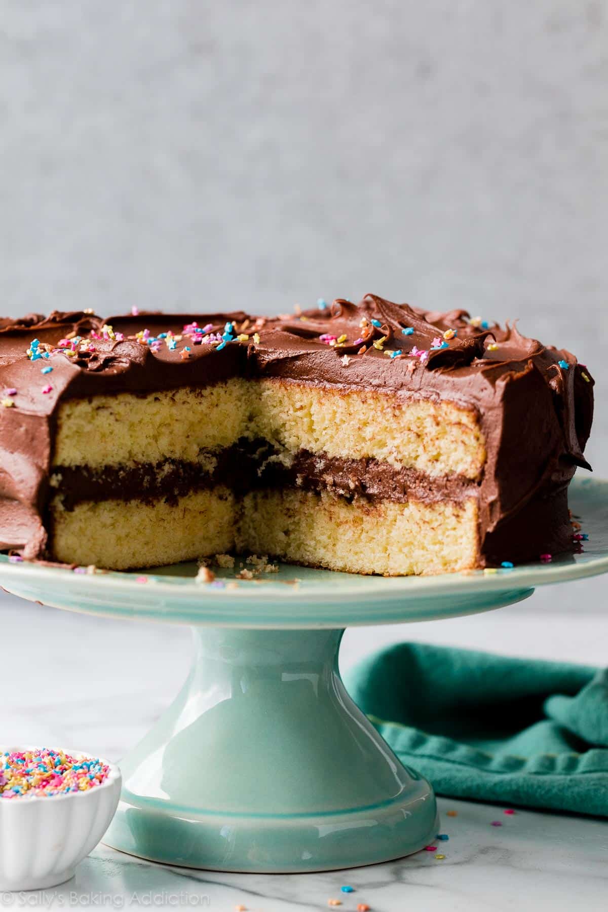 yellow birthday cake