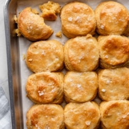 cornbread biscuits with sea salt.