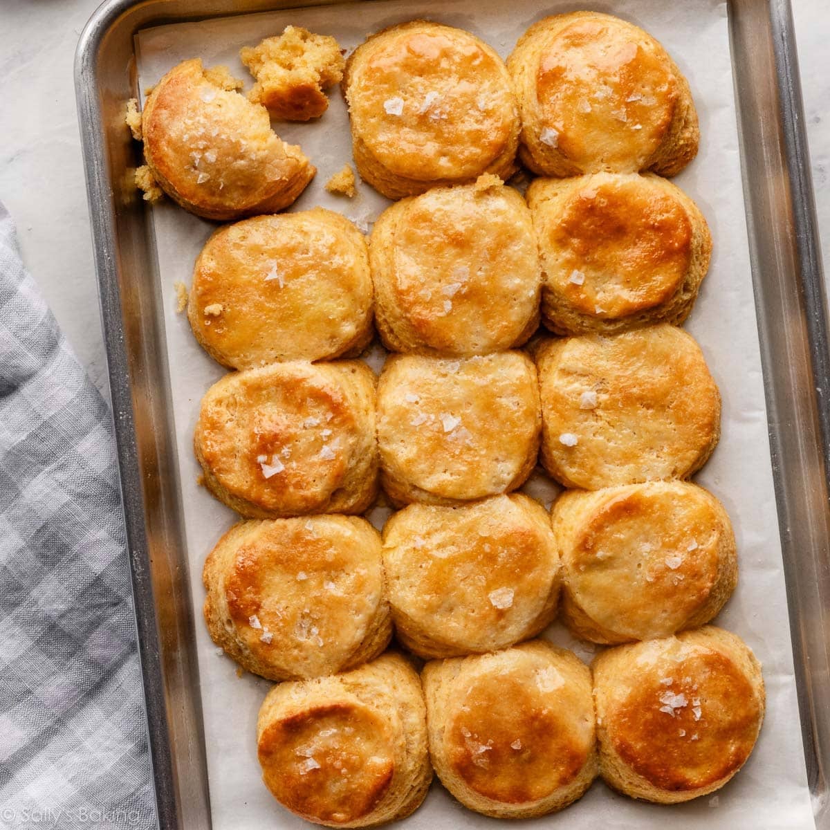 cornbread biscuits with sea salt.